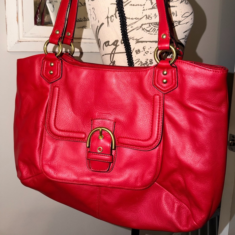 Coach Red Leather Handbag | Timeless Statement Piece ❤️ - Picture 5 of 15